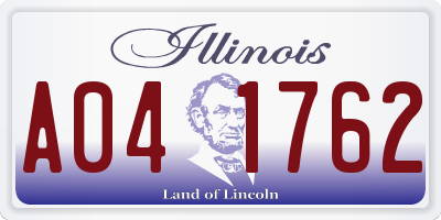 IL license plate A041762
