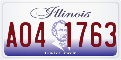 IL license plate A041763