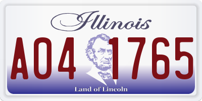 IL license plate A041765