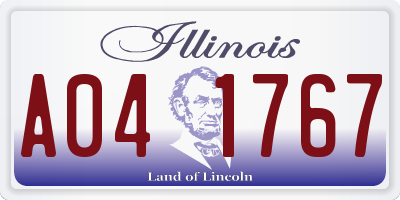 IL license plate A041767