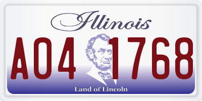 IL license plate A041768