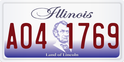 IL license plate A041769