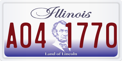 IL license plate A041770