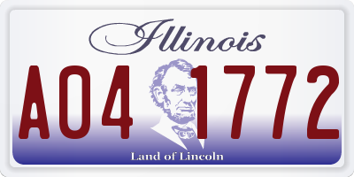 IL license plate A041772
