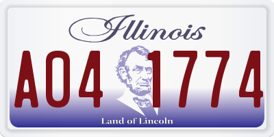IL license plate A041774