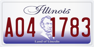 IL license plate A041783