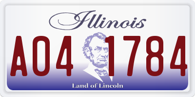 IL license plate A041784