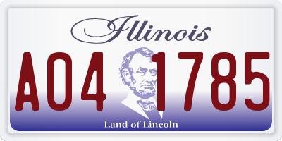 IL license plate A041785