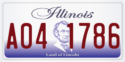 IL license plate A041786