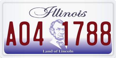 IL license plate A041788