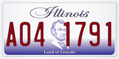 IL license plate A041791