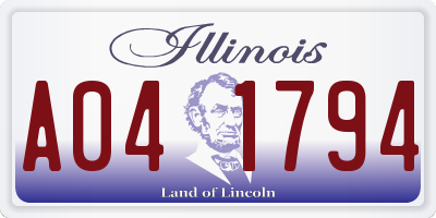 IL license plate A041794