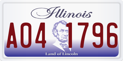 IL license plate A041796
