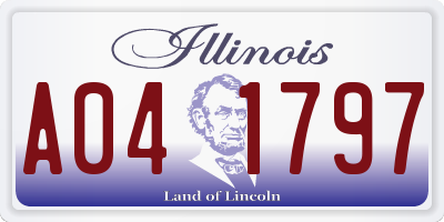 IL license plate A041797