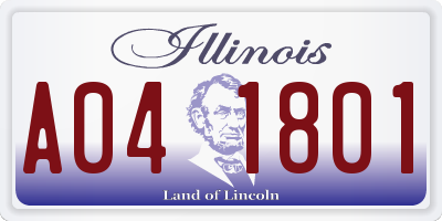 IL license plate A041801