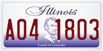 IL license plate A041803