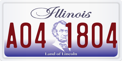 IL license plate A041804