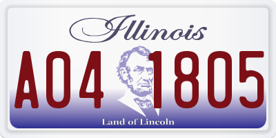IL license plate A041805
