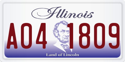 IL license plate A041809