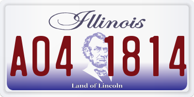 IL license plate A041814