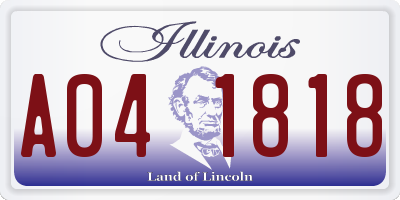 IL license plate A041818