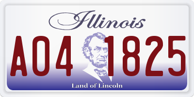 IL license plate A041825
