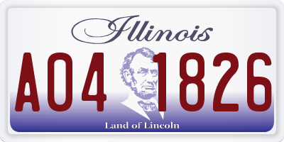 IL license plate A041826