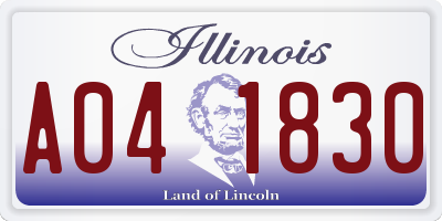 IL license plate A041830