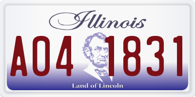 IL license plate A041831