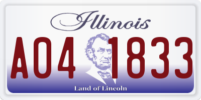 IL license plate A041833