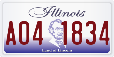 IL license plate A041834