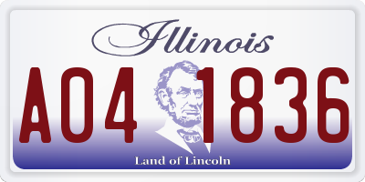 IL license plate A041836