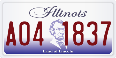 IL license plate A041837