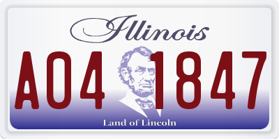 IL license plate A041847