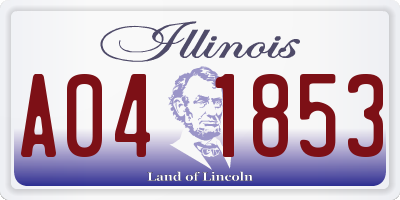 IL license plate A041853