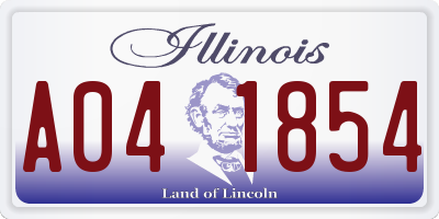 IL license plate A041854
