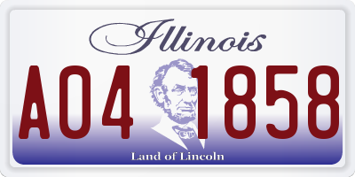 IL license plate A041858