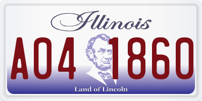 IL license plate A041860