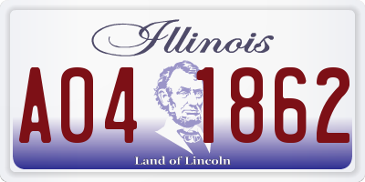 IL license plate A041862