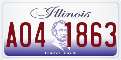 IL license plate A041863