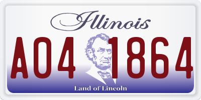 IL license plate A041864