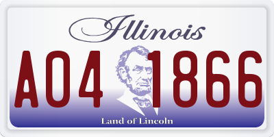 IL license plate A041866