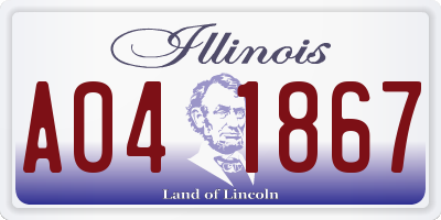 IL license plate A041867