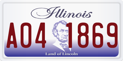 IL license plate A041869