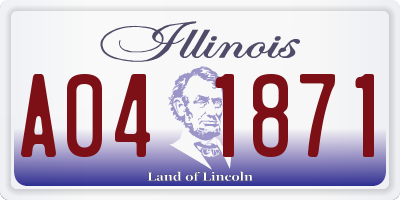 IL license plate A041871