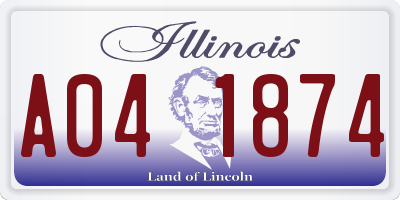 IL license plate A041874