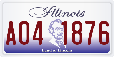 IL license plate A041876