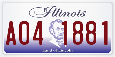 IL license plate A041881