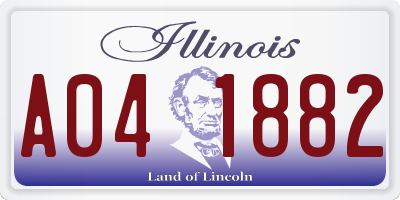 IL license plate A041882