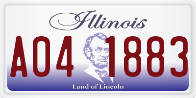 IL license plate A041883